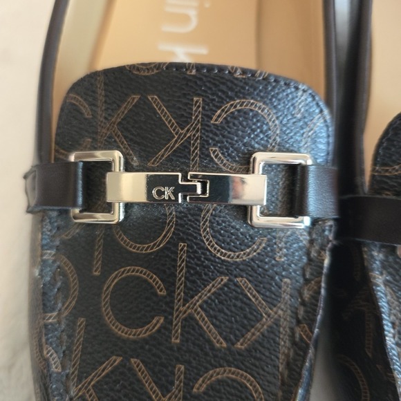 Calvin Klein Women's Logo Loafers Slip-On Flats Monogram CK Brown Size 7.5M - Picture 9 of 12